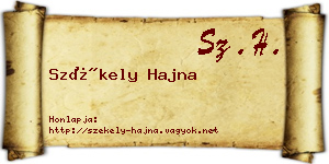 Székely Hajna névjegykártya